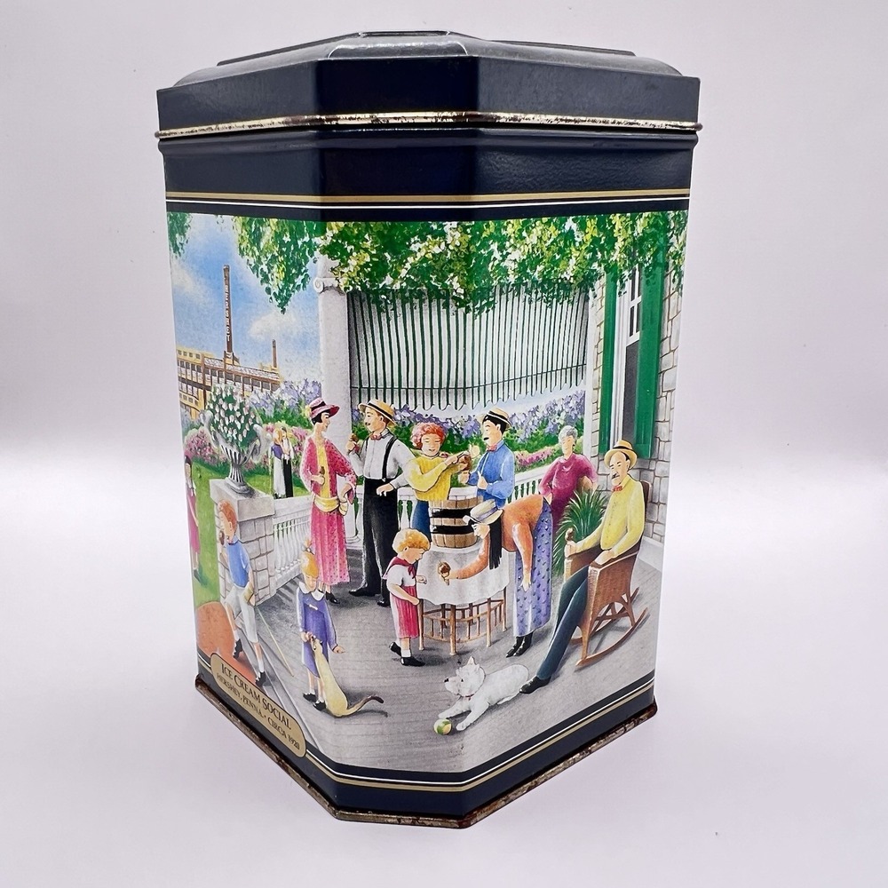 MINT 1994 Hershey's Hugs Collectible Tin Canister ICE CREAM SOCIAL Penna 1920